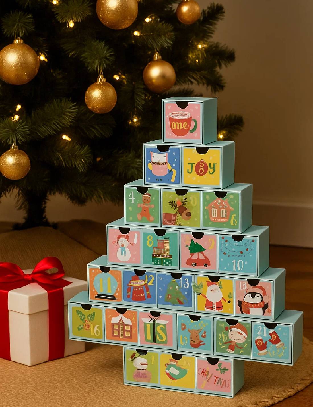 Calendario Dell'Avvento Albero Di Natale 24 Caselle