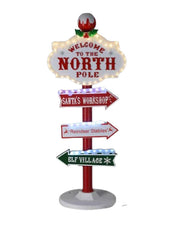 Addobbo Di Natale Insegna "Welcome To North Pole" 95cm