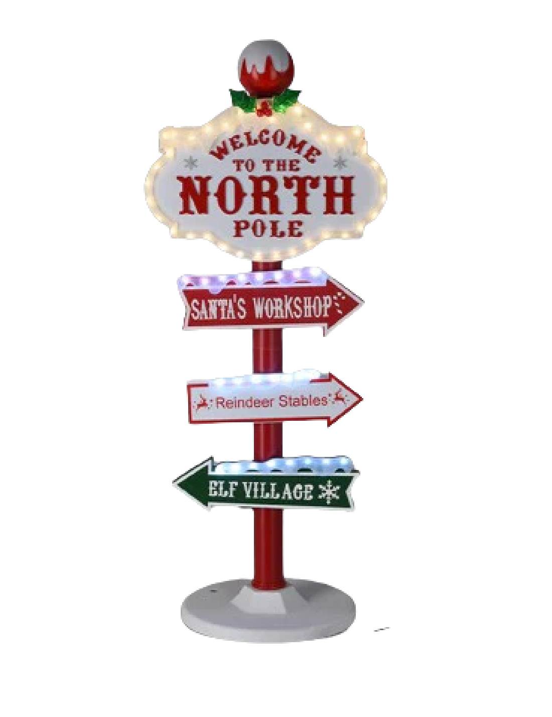 Addobbo Di Natale Insegna "Welcome To North Pole" 95cm