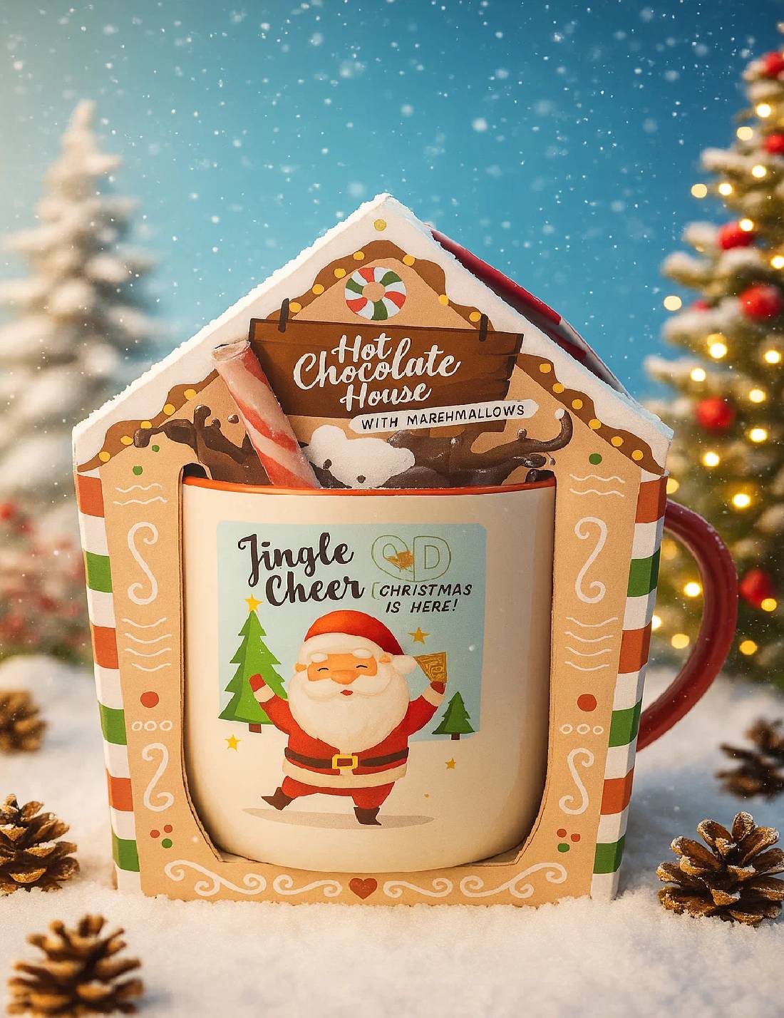 Tazza Natalizia In Ceramica Santa's House