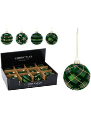 Pallina Albero Di Natale In Vetro Verde d8cm