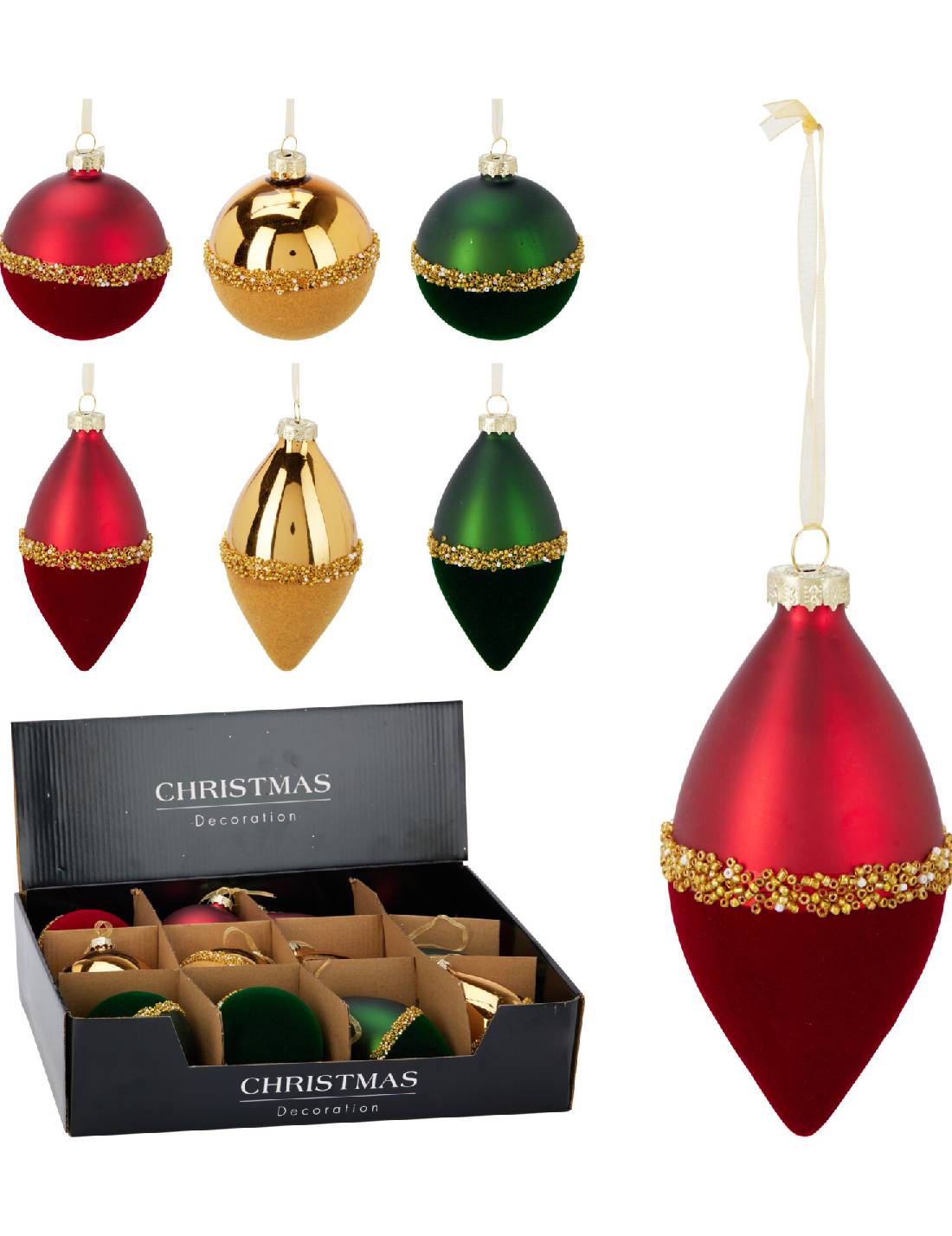 Pallina Albero Di Natale In Vetro Colori Assortiti d8cm