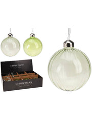 Pallina Albero Di Natale In Vetro Verde Chiaro d8cm