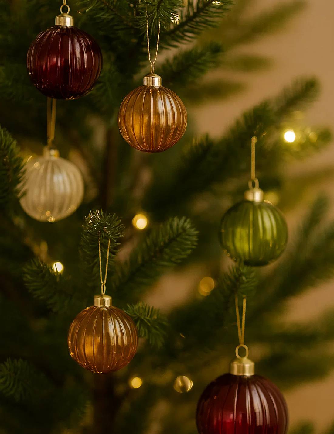 Pallina Albero Di Natale In Vetro Con Finitura Lucida d8cm
