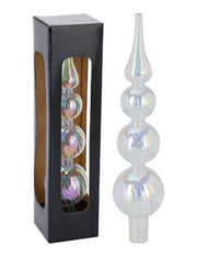 Puntale Albero Di Natale In Vetro Iridescente 28cm
