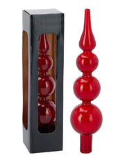 Puntale Albero Di Natale In Vetro Rosso 28cm