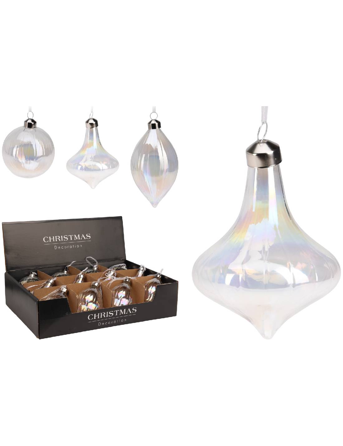 Pallina Albero Di Natale In Vetro Iridescente d8cm