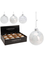 Pallina Albero Di Natale In Vetro Trasparente d8cm Prodotto Assortito