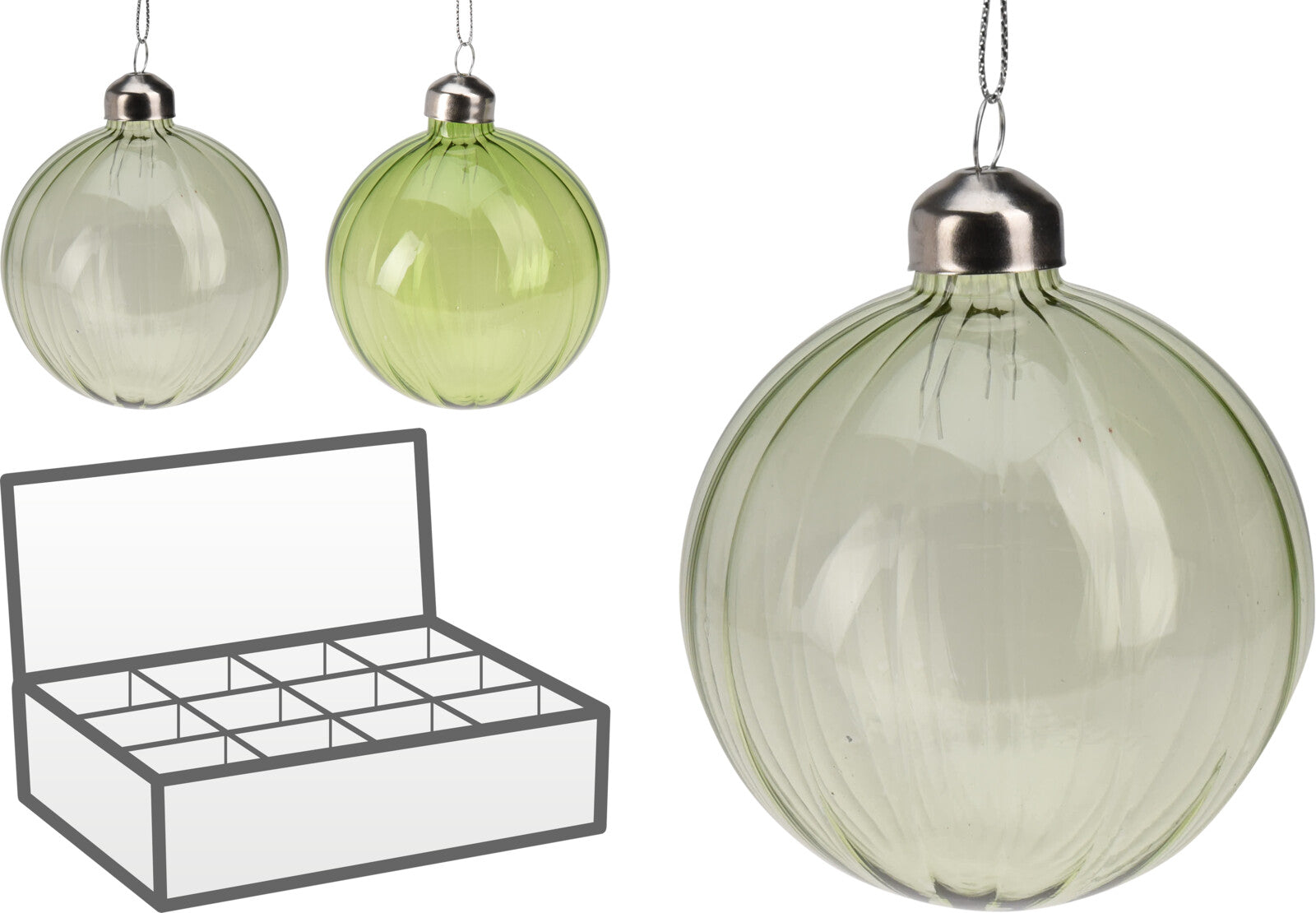Pallina Albero Di Natale In Vetro Verde d10cm Prodotto Assortito