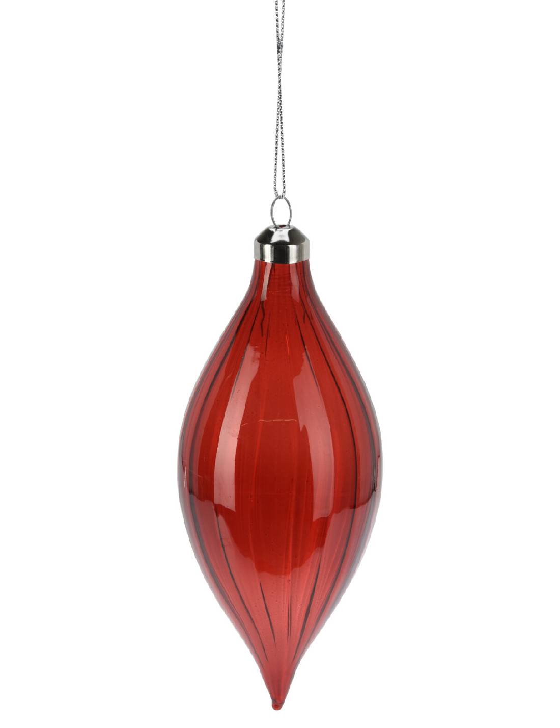Pallina Albero Di Natale In Vetro A Goccia Rossa 12cm Prodotto Assortito