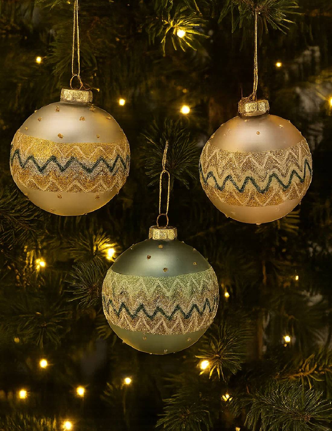 Pallina Di Natale In Vetro Con Glitter d8cm