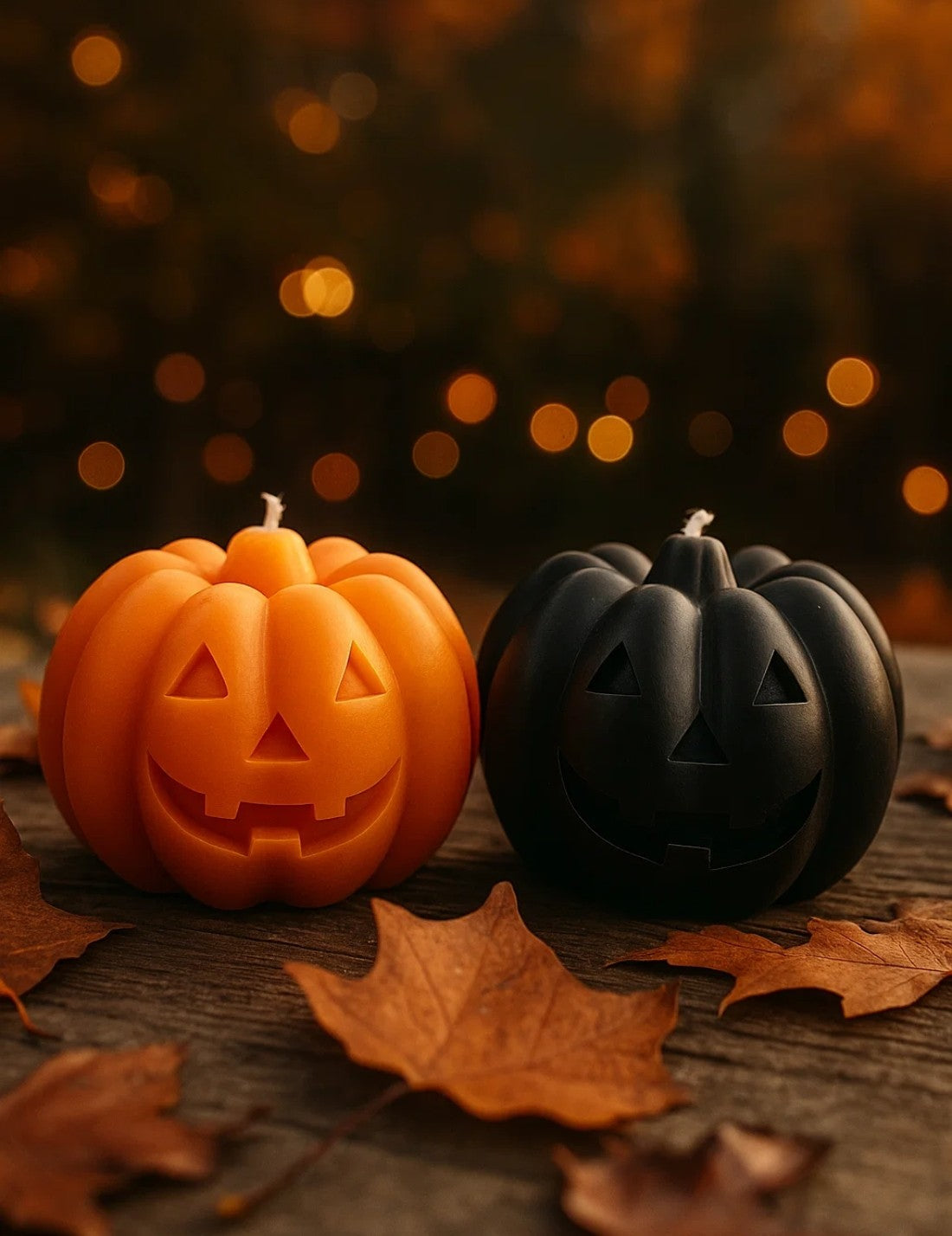 Candela Di Halloween Zucca In 2 Colori 7cm