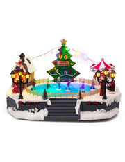Carillon Di Natale Pista Di Pattinaggio 35cm