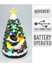 Carillon Di Natale Albero Luminoso Con Movimento E LED 38cm