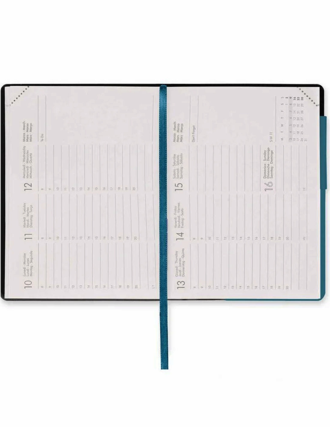 Agenda Settimanale 12 Mesi 2025 Legami Teal Blu Media
