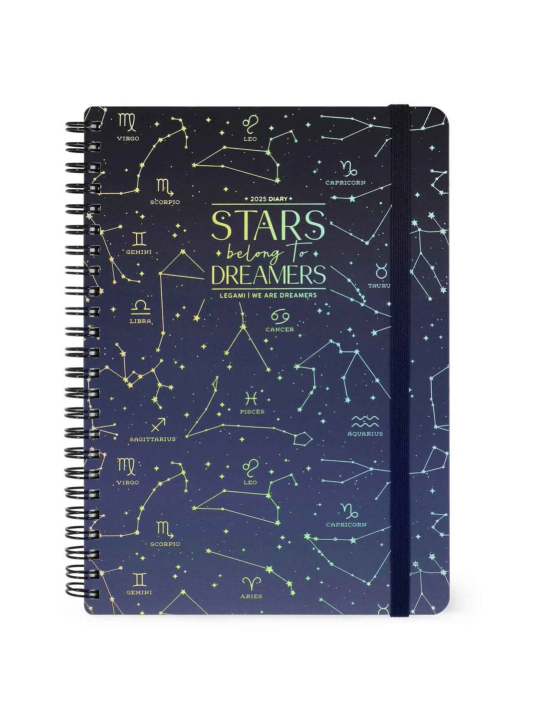 Agenda Settimanale Spiralata Legami 2025 12 Mesi Large - Stars