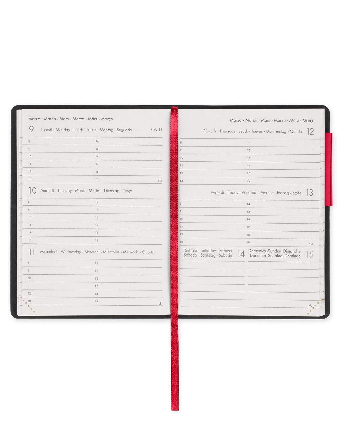 Agenda Settimanale 12 Mesi 2026 Legami Cherry Red Mini