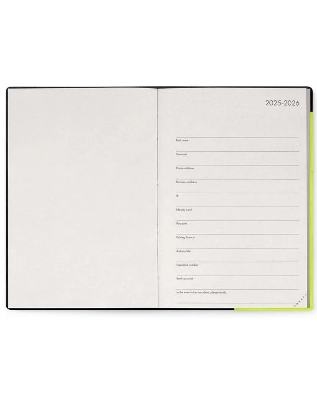 Agenda Giornaliera 12 Mesi 2026 Legami Chartreuse Medium