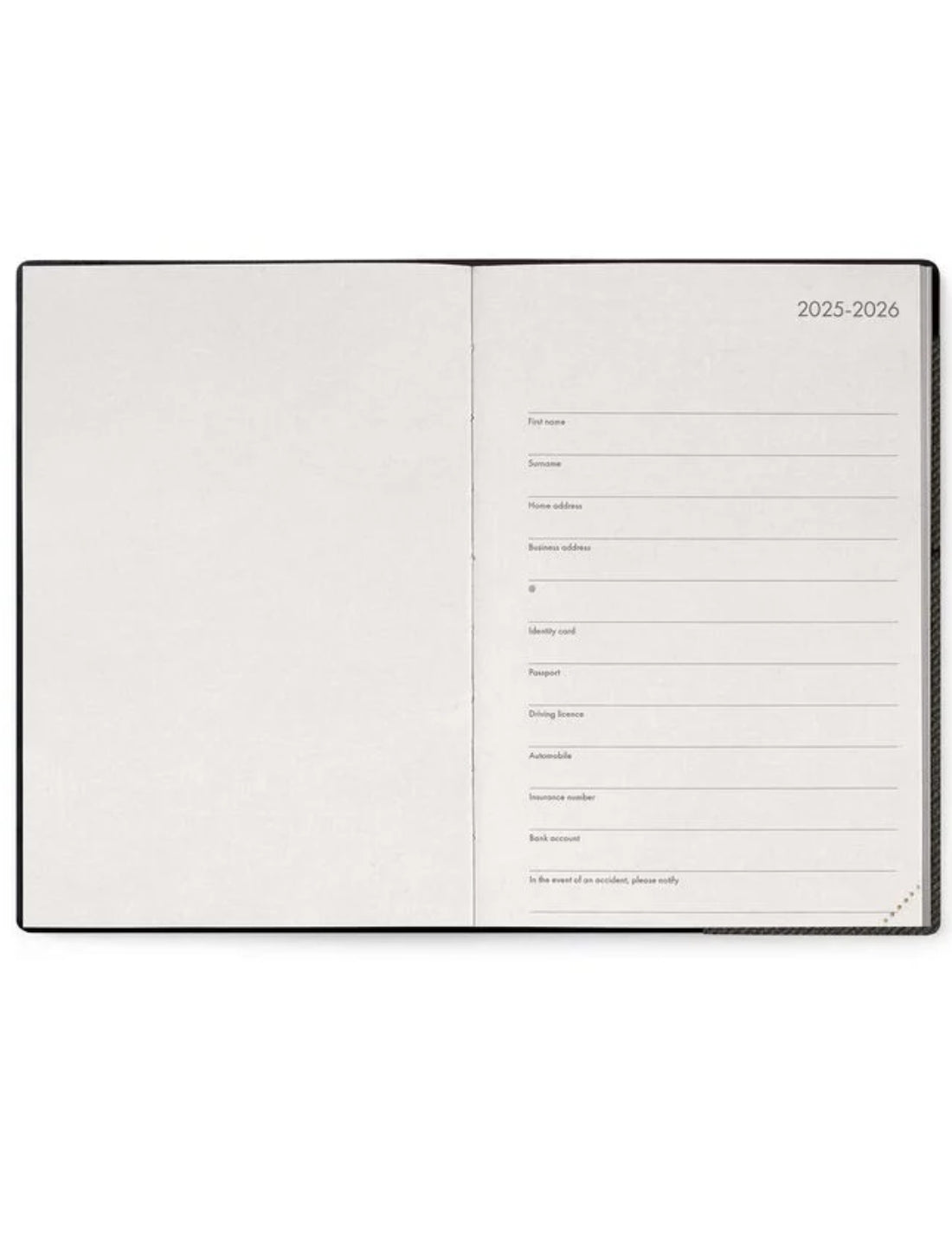 Agenda Giornaliera 12 Mesi 2026 Legami Deep Graphite Medium