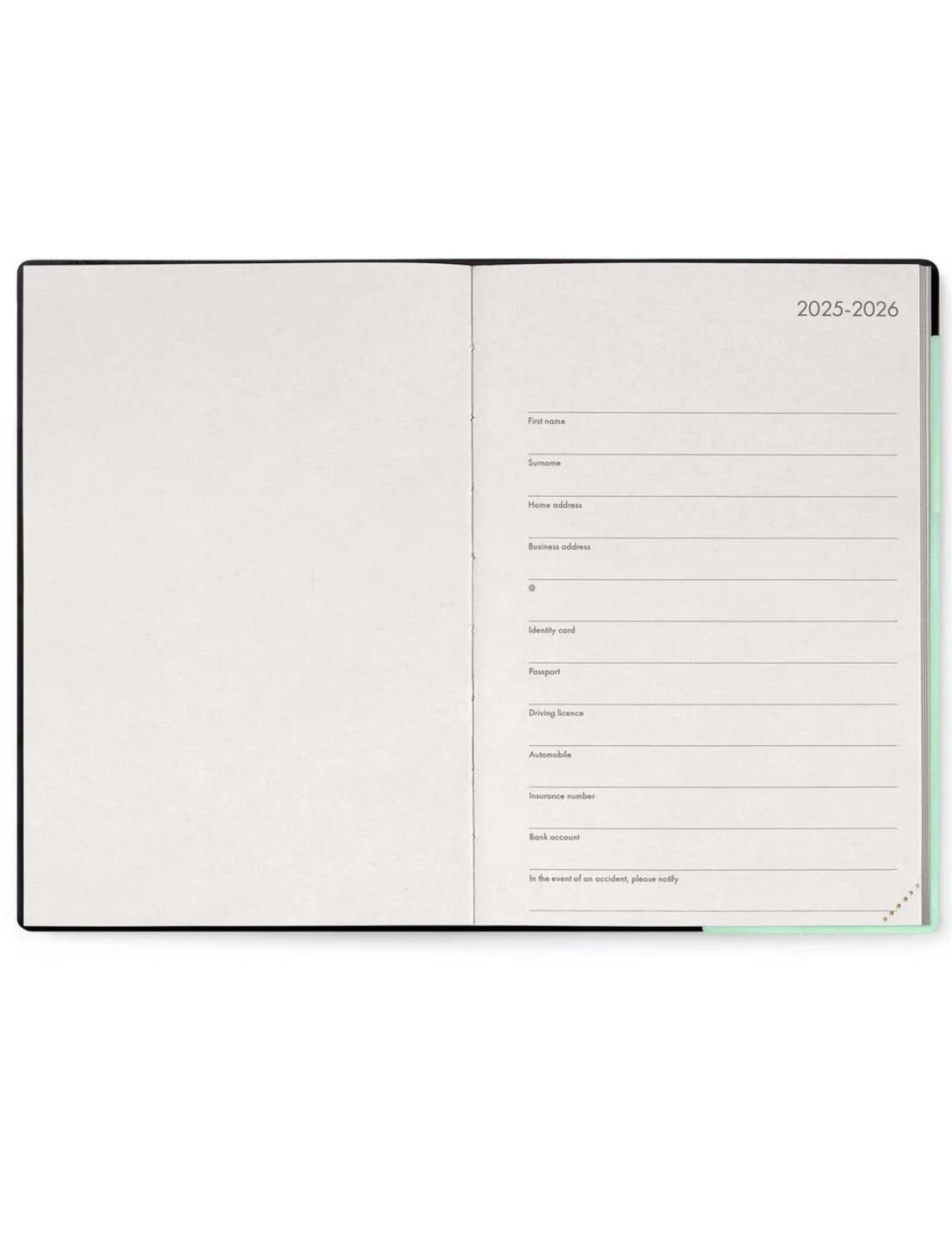 Agenda Settimanale 12 Mesi 2026 Con Notebook Pastel Mint Medium