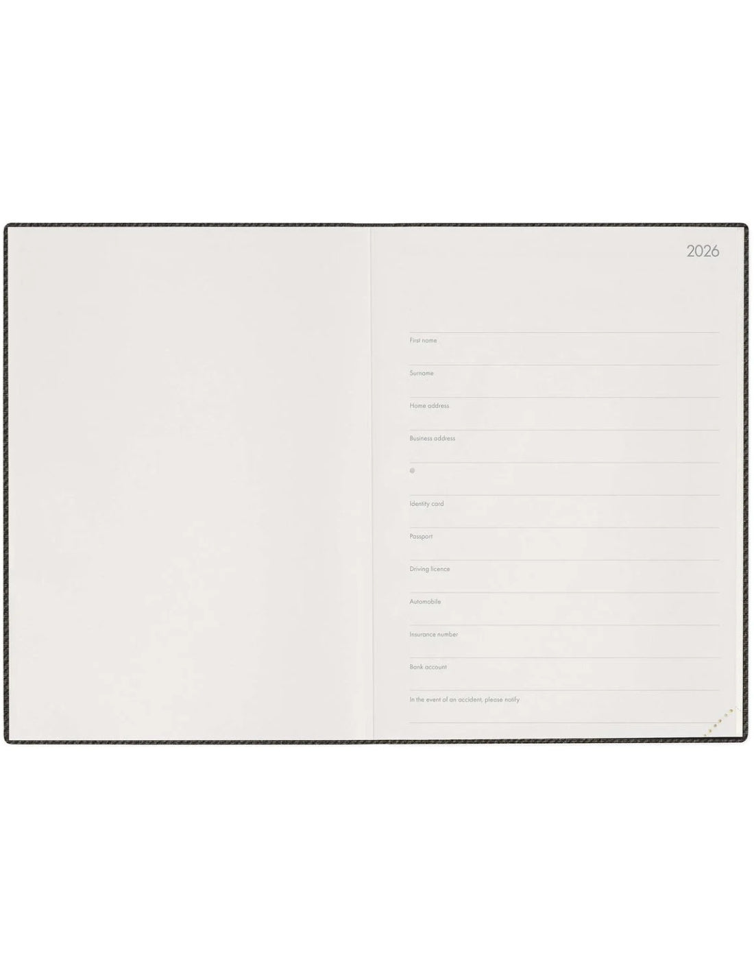 Agenda Giornaliera 13 Mesi 2026 Legami Deep Graphite Maxi