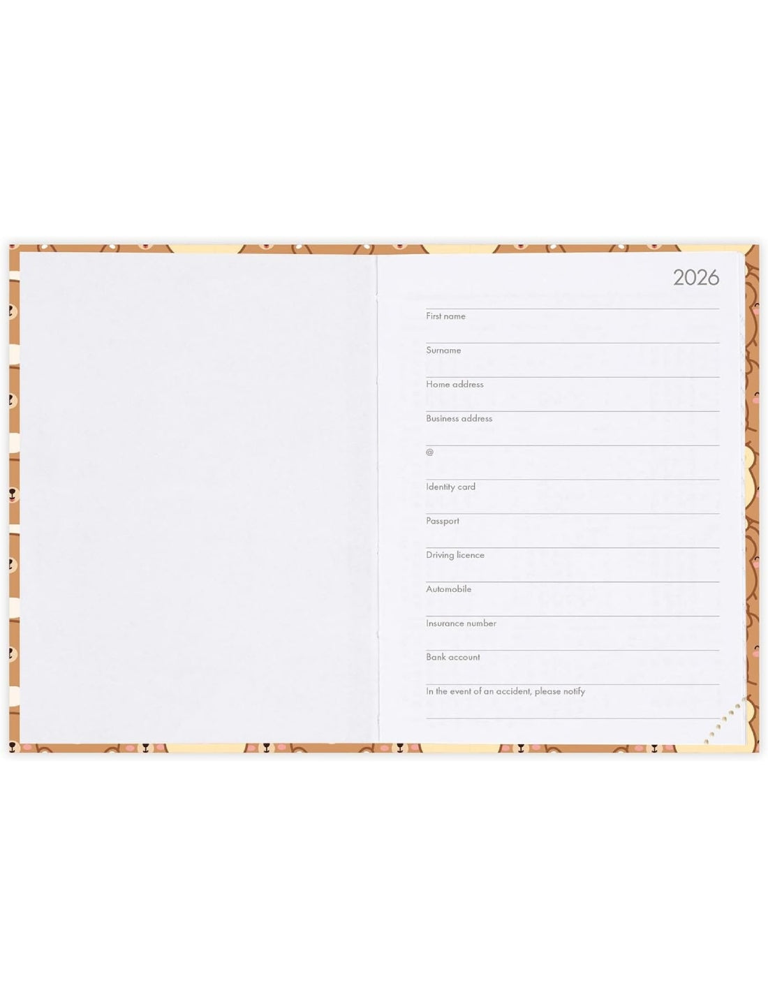 Agenda Settimanale Fotografica 12 Mesi 2026 Legami Teddy Bears Mini