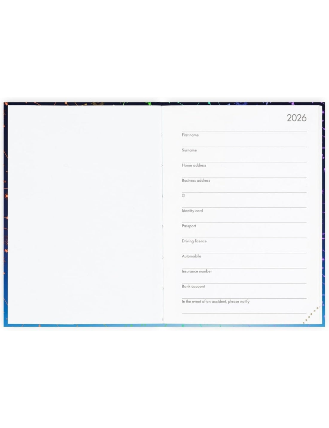 Agenda Settimanale Fotografica 12 Mesi 2026 Legami Stars Small