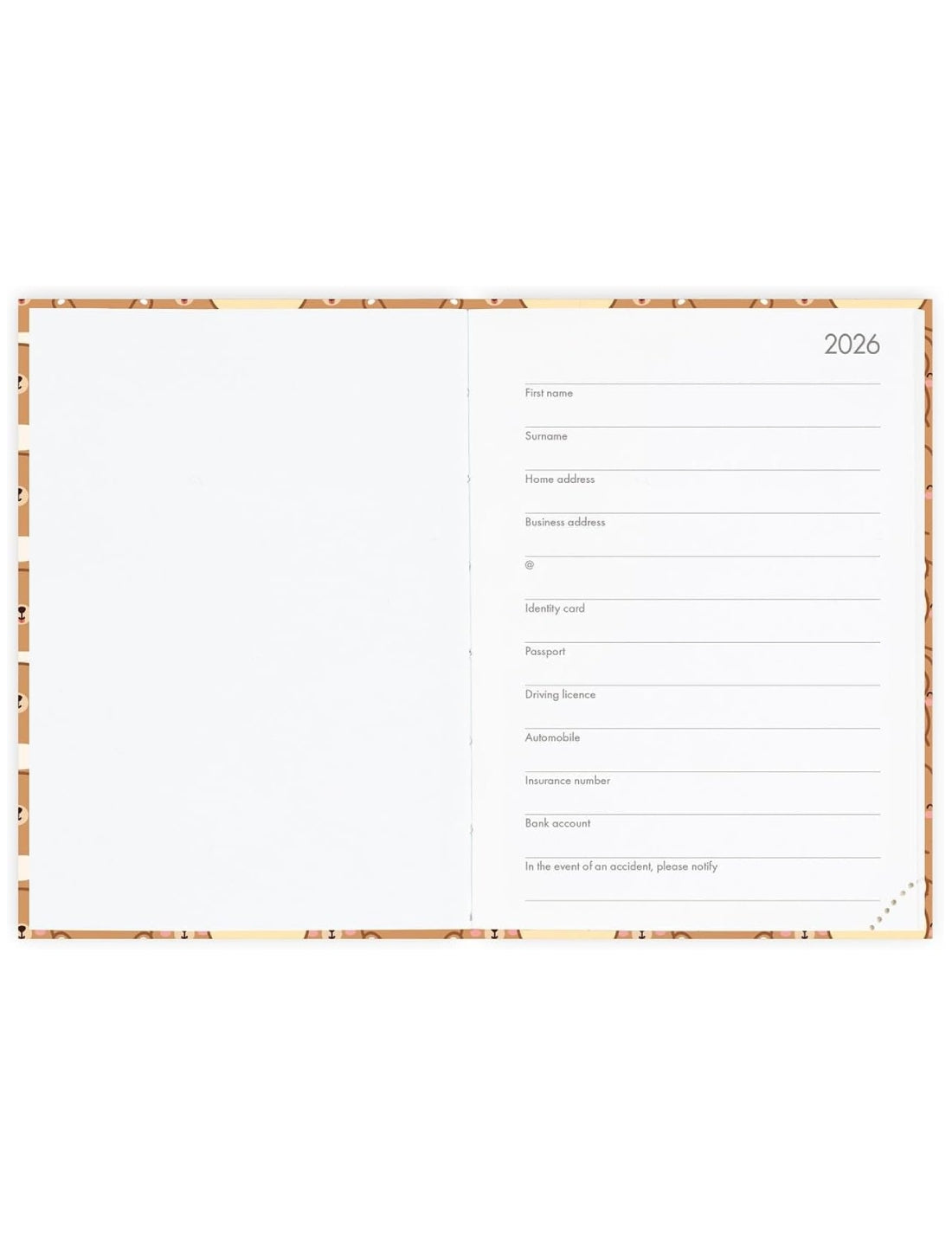 Agenda Settimanale Fotografica 12 Mesi 2026 Legami Teddy Bear Small