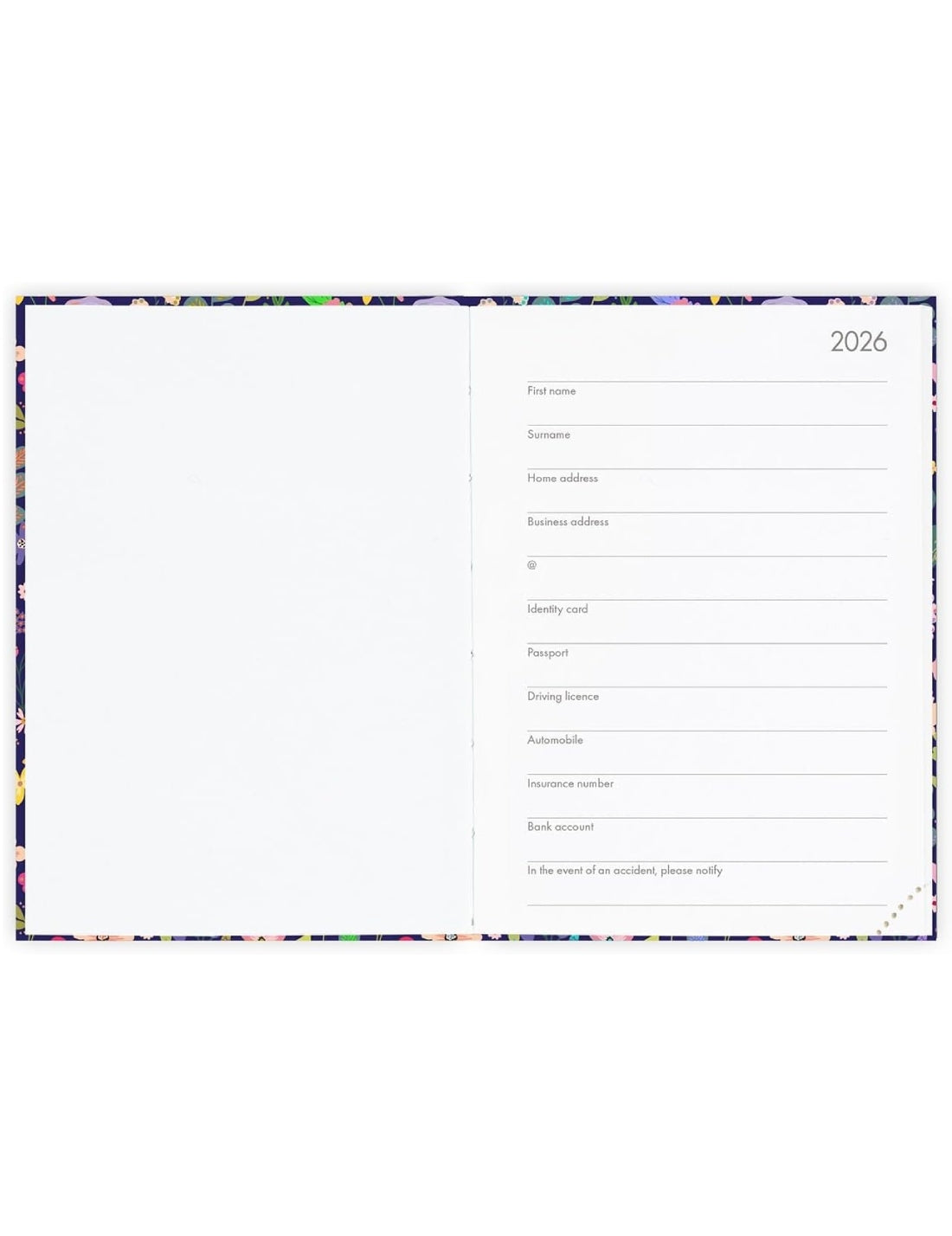 Agenda Settimanale Fotografica 12 Mesi 2026 Legami Flowers Small