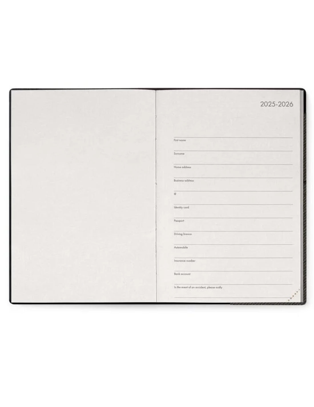 Agenda Giornaliera 16 Mesi 2025/2026 Legami Deep Graphite Small