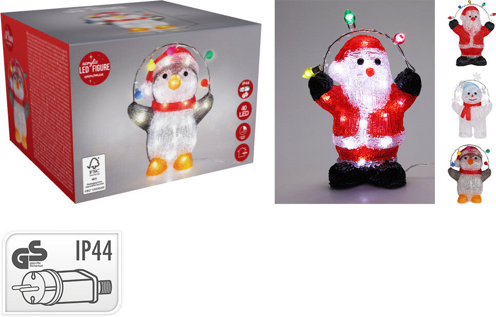 Decorazione Natalizia Figure Assortite 40 LED 30cm