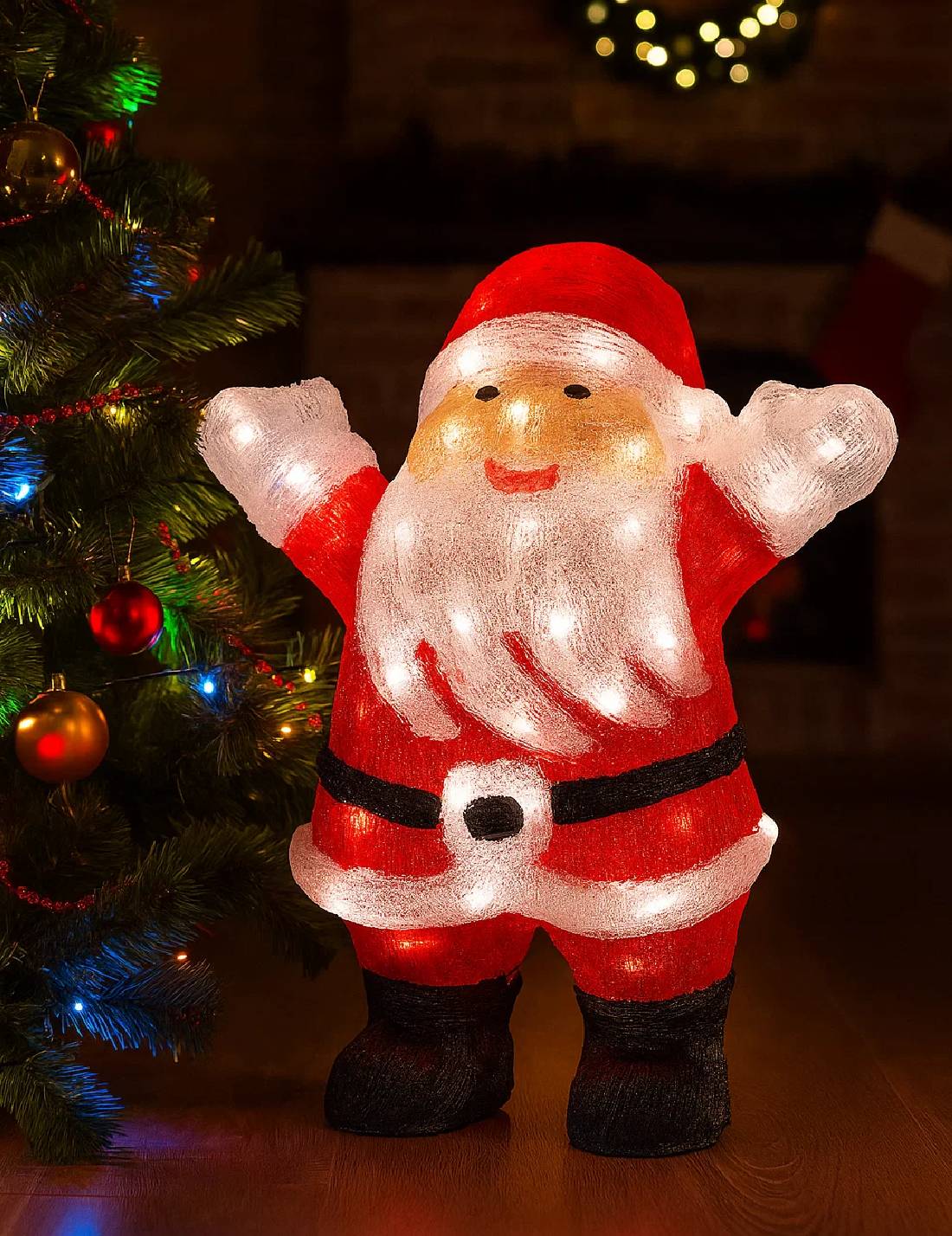 Decorazione Natalizia Babbo Natale 50 LED 40cm