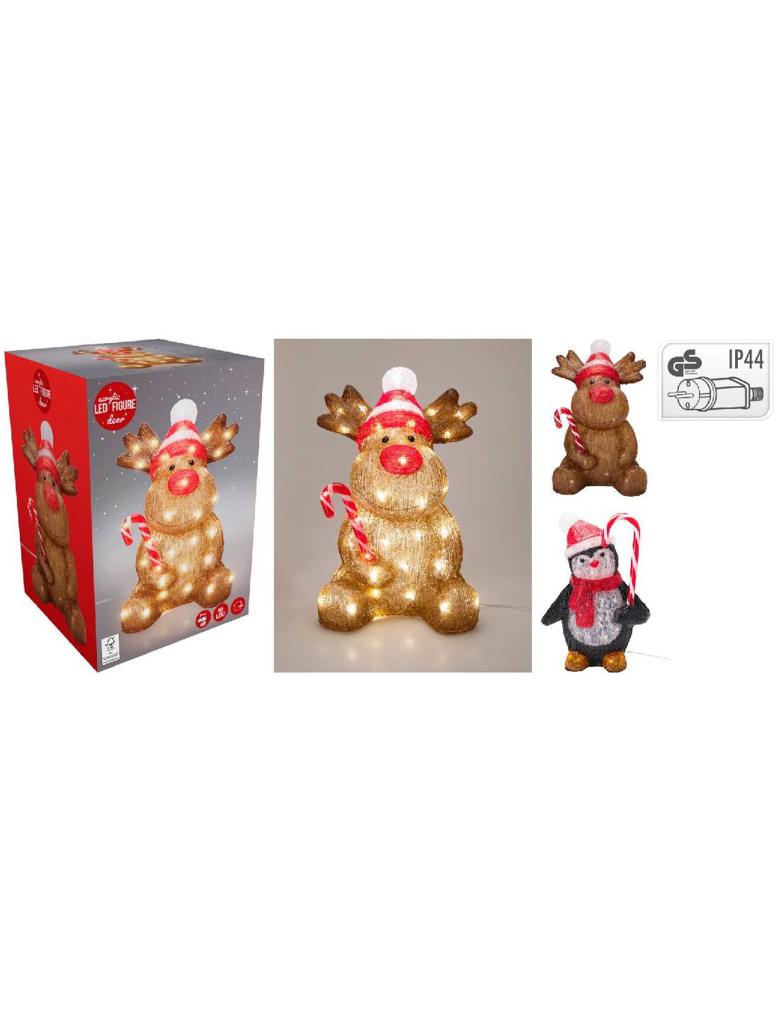 Decorazione Natalizia Figure Assortite 50 LED 40cm