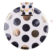Piatti Carta Pois Oro E Nero 23Cm 6Pz