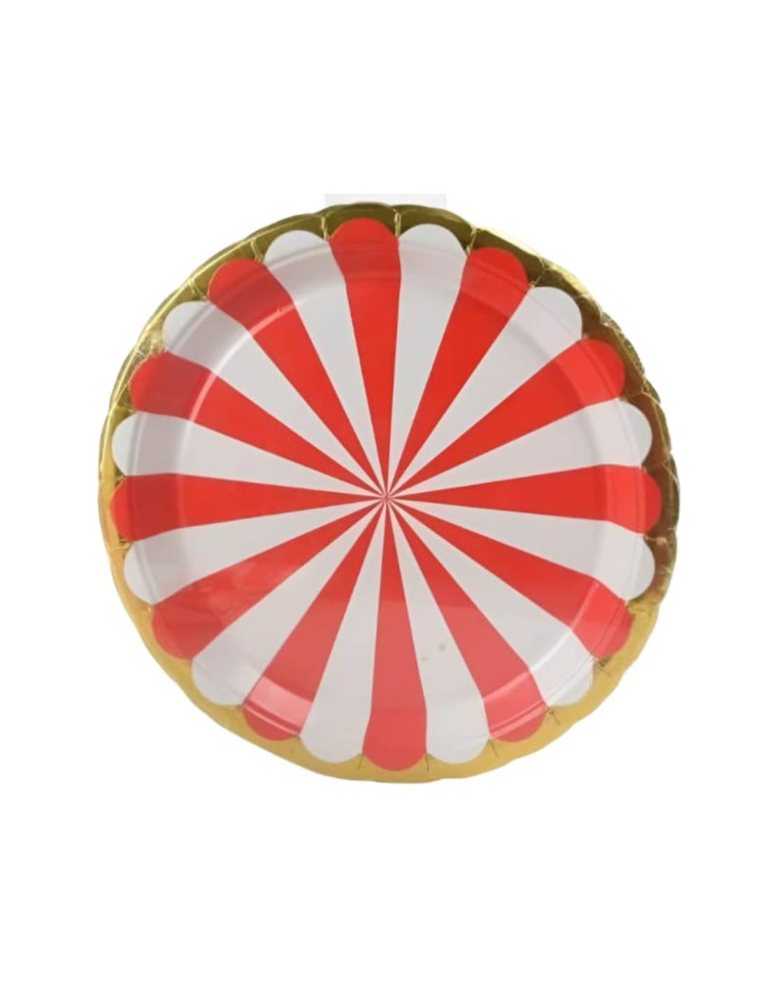 Piatti Dessert Di Carta A Strisce Rosse 18cm 8pz