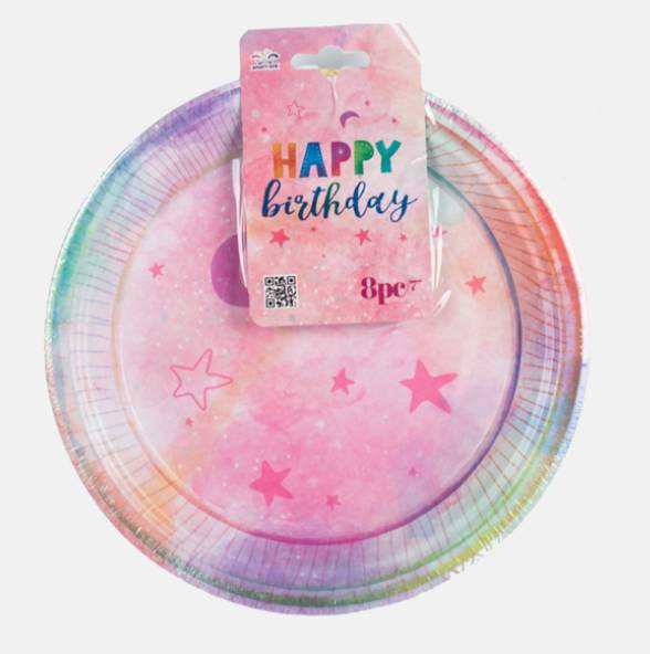 Piatto Colorato Di Carta Happy Birthday Da