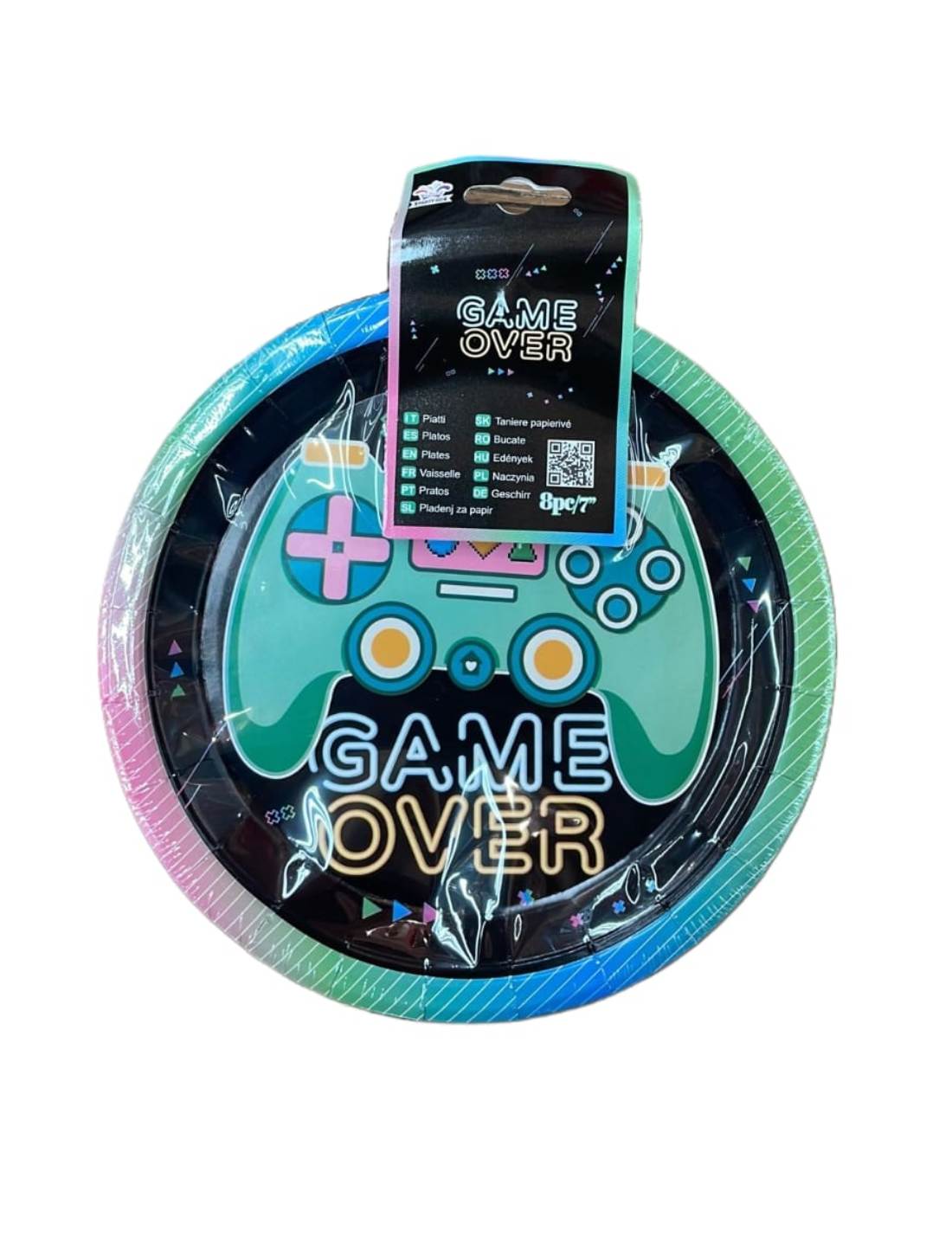 Piatti Di Carta Game Over 6/8pz