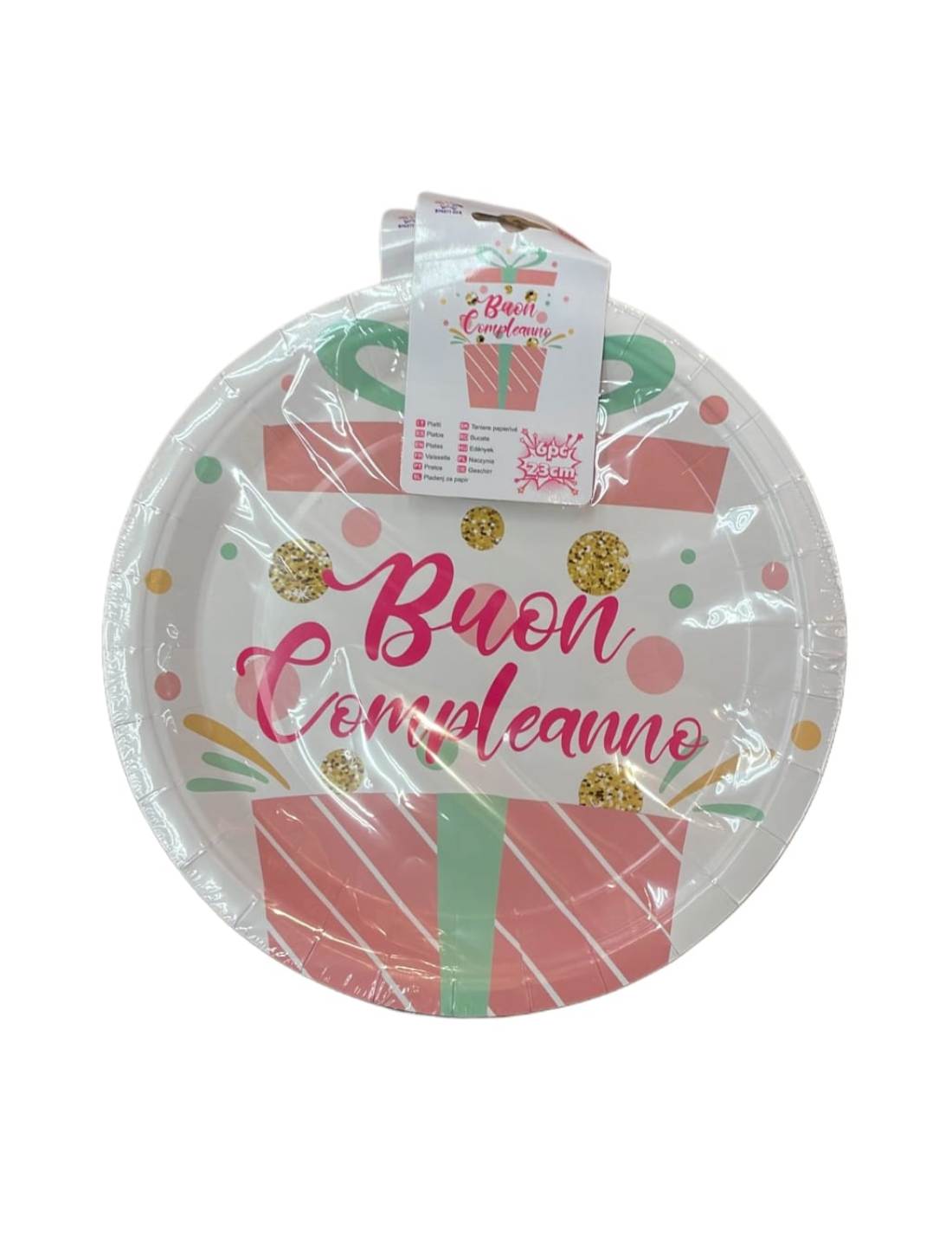 Piatti Di Carta Buon Compleanno 6/8pz