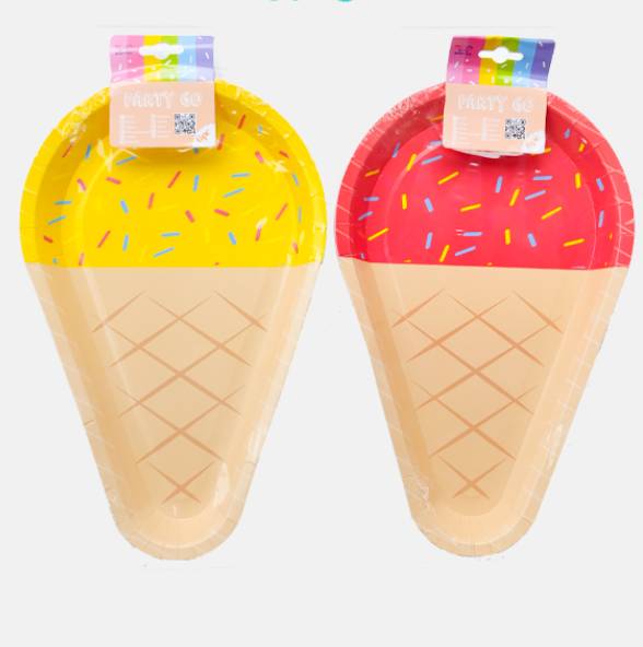 Piatti Forma Cono Gelato 6Pc
