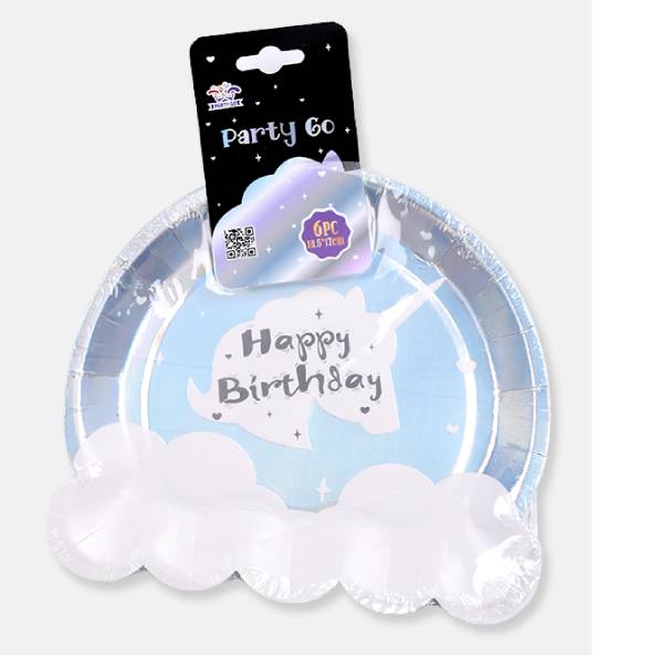 Piattini Happy Birthday Argento 18.5*1