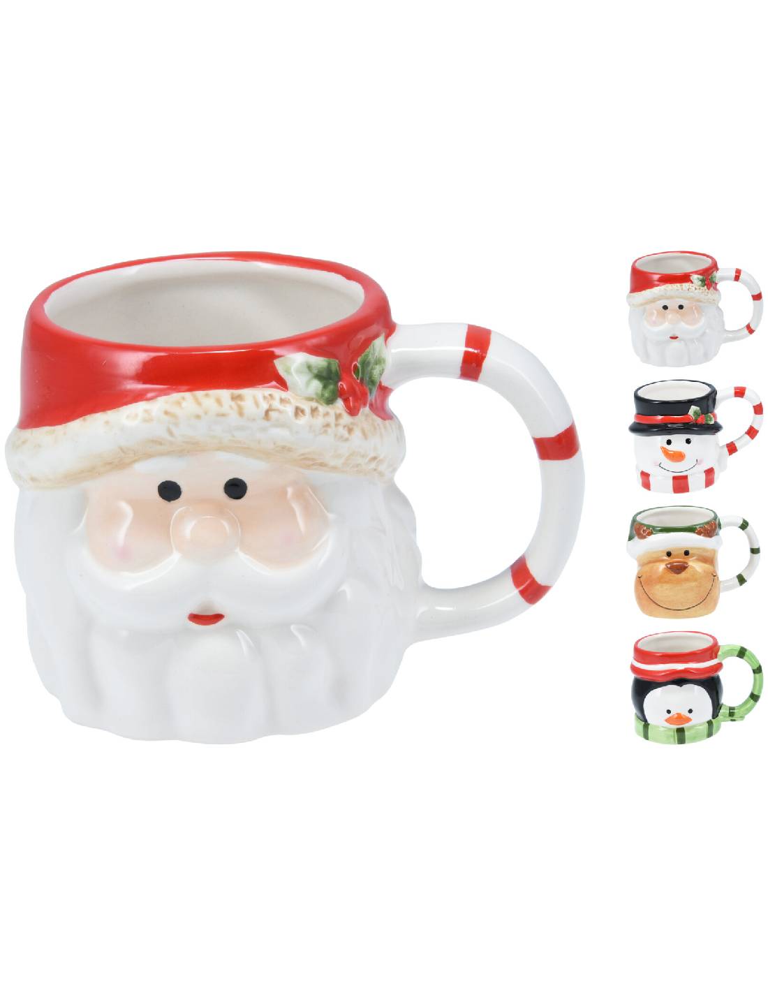 Tazza Natalizia In Ceramica Figure Assortite 8,5cm