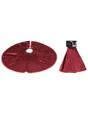 Tappeto Copribase Albero Di Natale Rosso In Velluto 90cm Prodotto Assortito