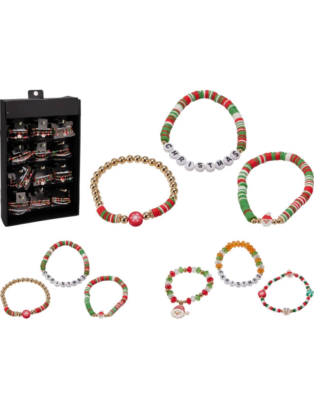 Set 3 Braccialetti Natalizi 5cm