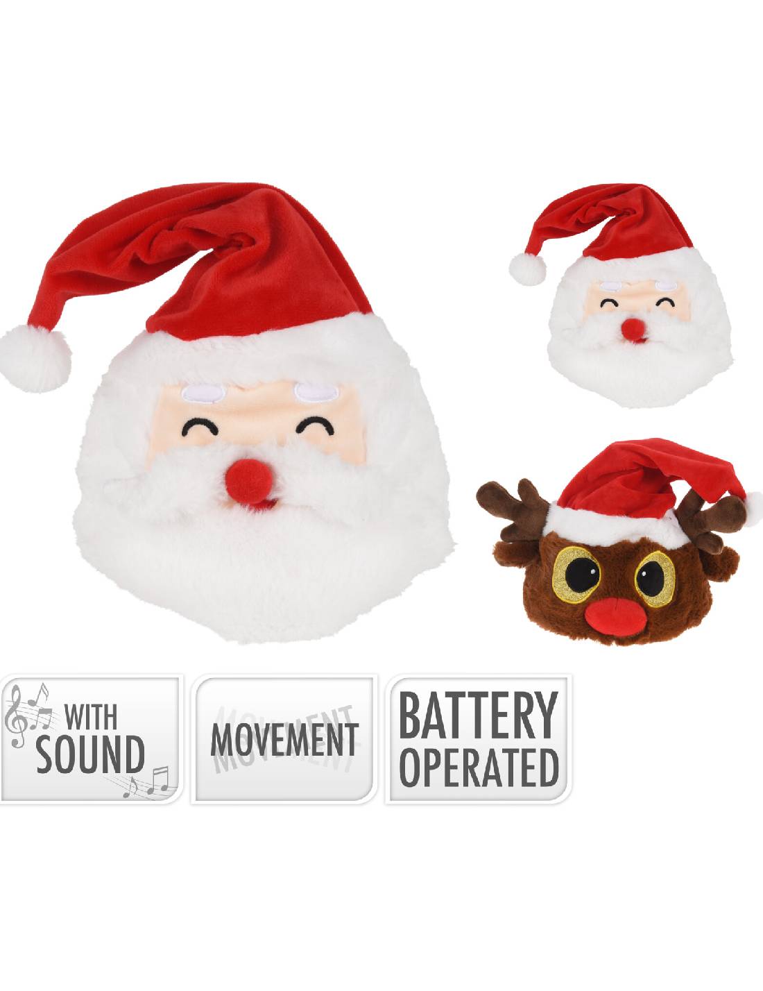 Peluche Di Natale Con Suono E Movimento 45cm