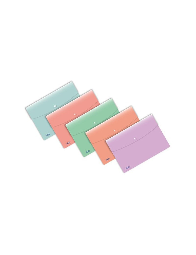 Busta Opaca PPL 25x35cm Con Bottone Colori Assortiti