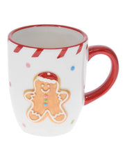 Tazza Di Natale In Ceramica Omino Di Pan Di Zenzero 10cm