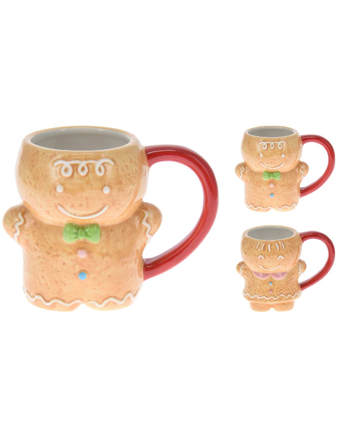 Tazza Natalizia In Ceramica Omino Di Marzapane 10cm
