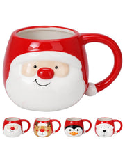 Tazza Natalizia In Ceramica Figure Assortite 10cm