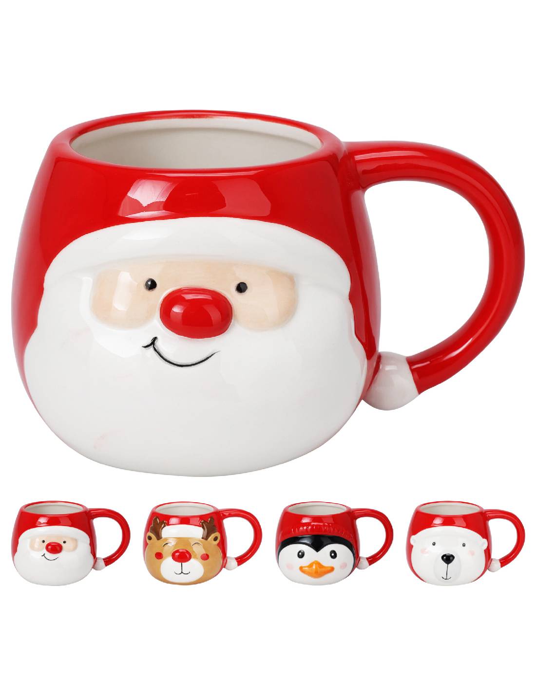 Tazza Natalizia In Ceramica Figure Assortite 10cm