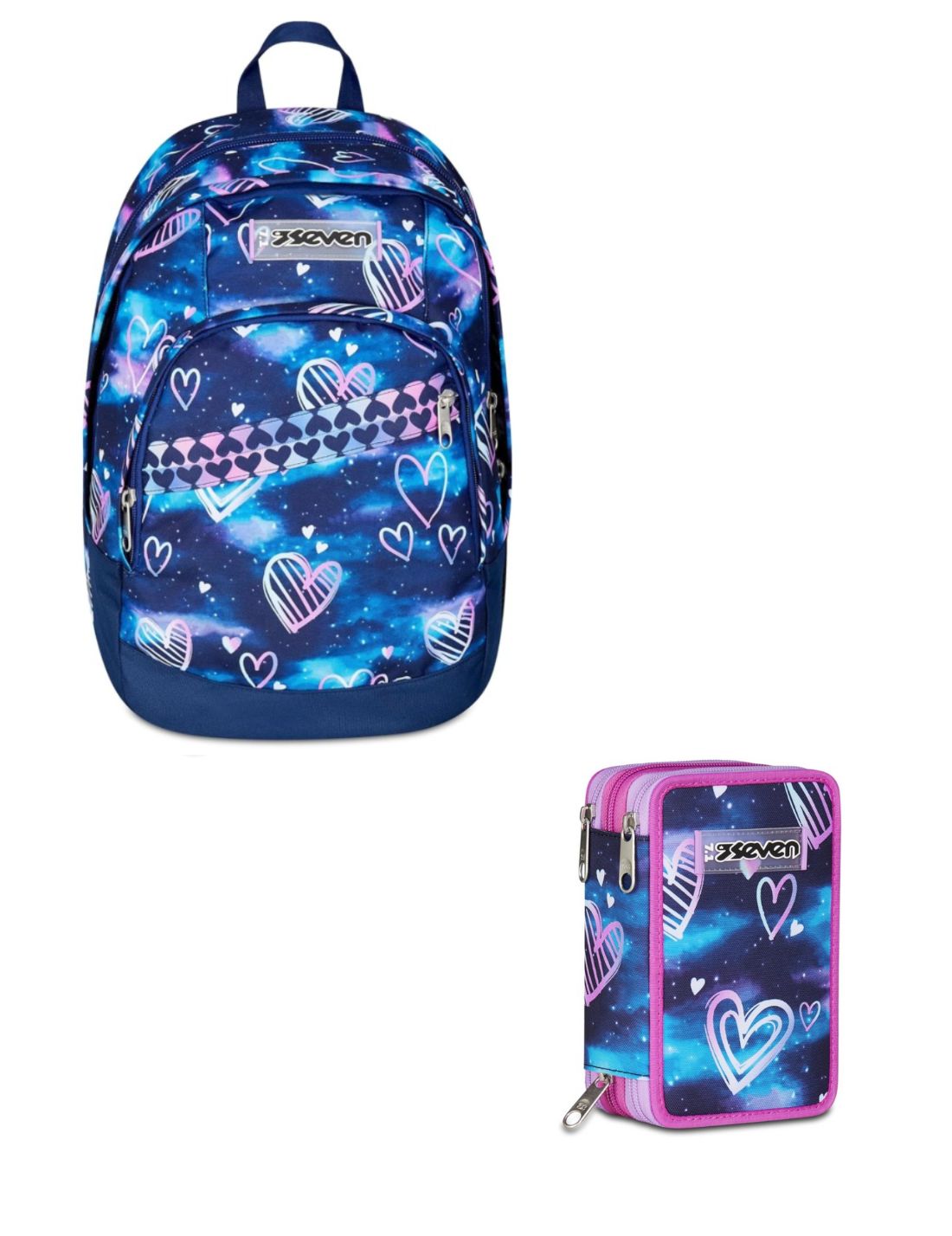 School Pack Zaino Dual Più Astuccio Completo 3 Zip Gloomy Heart